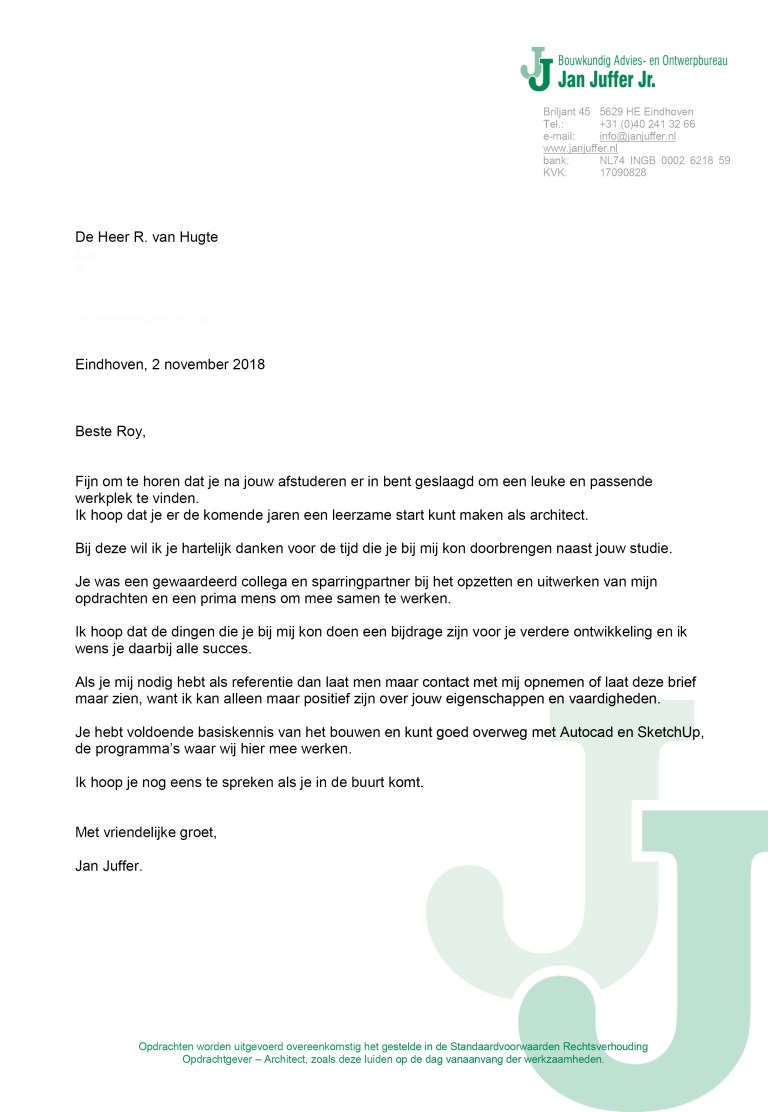 afscheidsbrief aan Roy